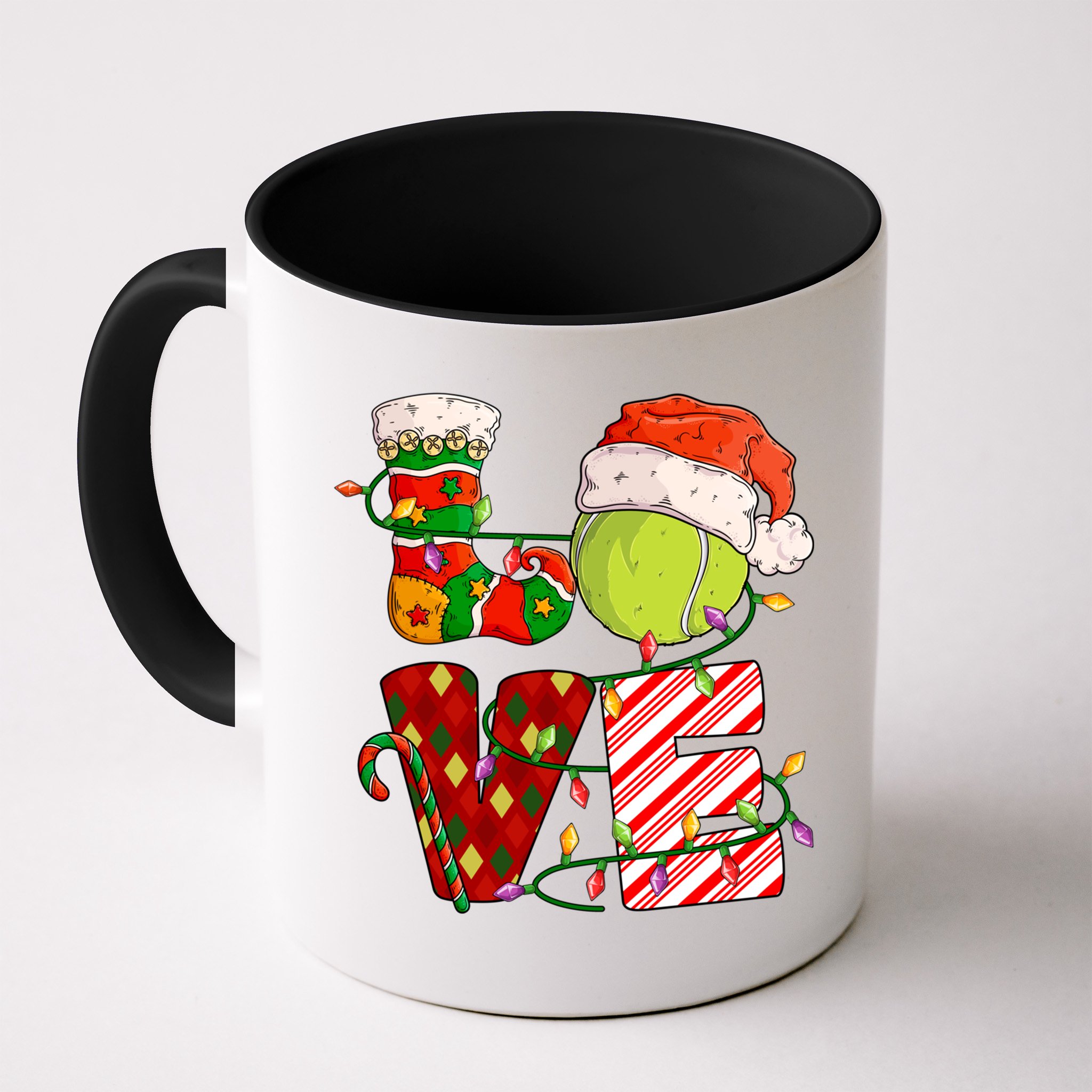 Love Tennis Christmas Tennis Player Xmas Party Gift Mug