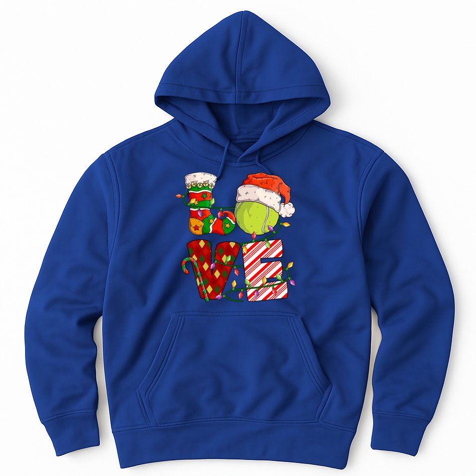 Love Tennis Christmas Tennis Player Xmas Party Gift Hoodie