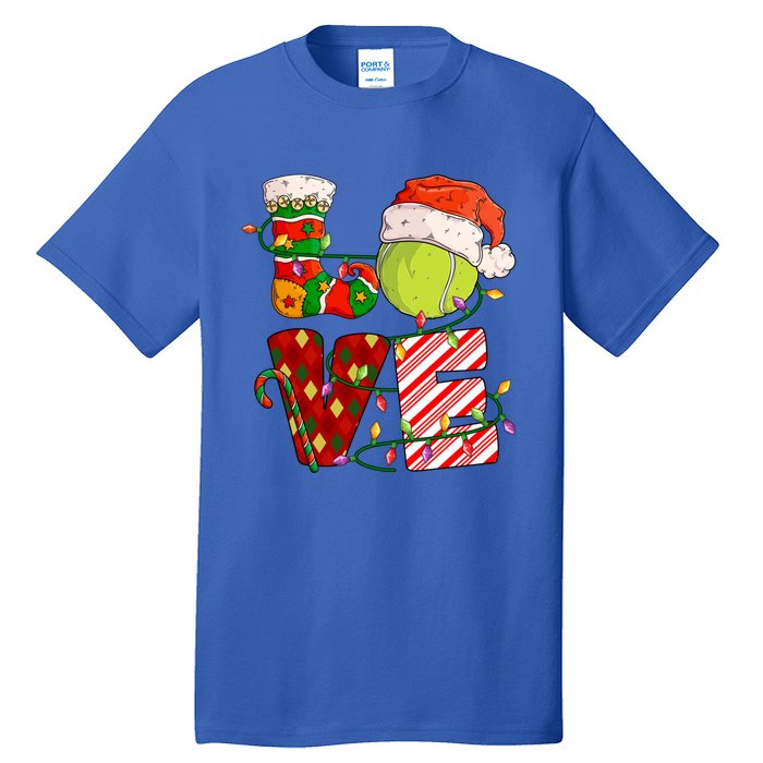 Love Tennis Christmas Tennis Player Xmas Party Gift Tall T-Shirt