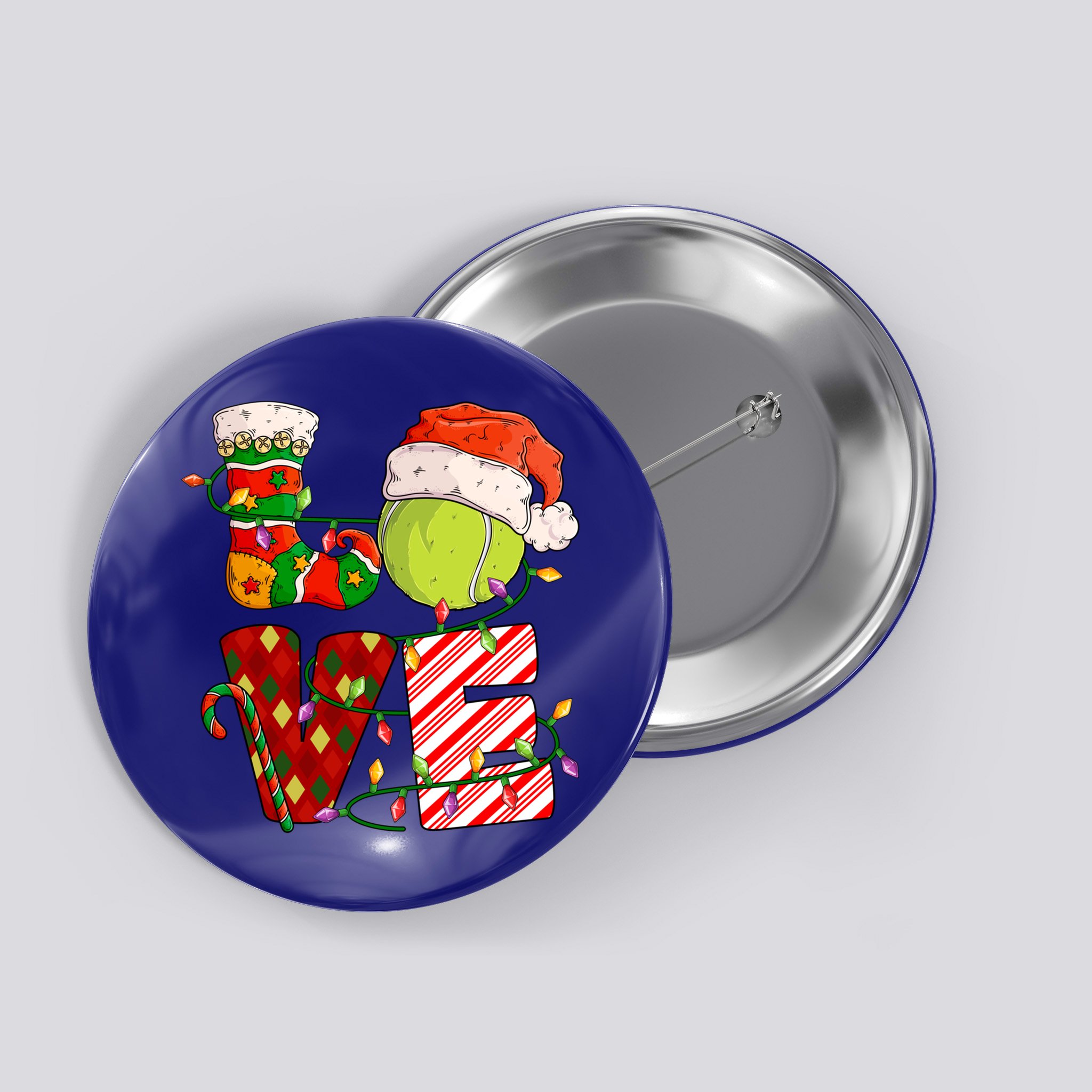 Love Tennis Christmas Tennis Player Xmas Party Gift Button