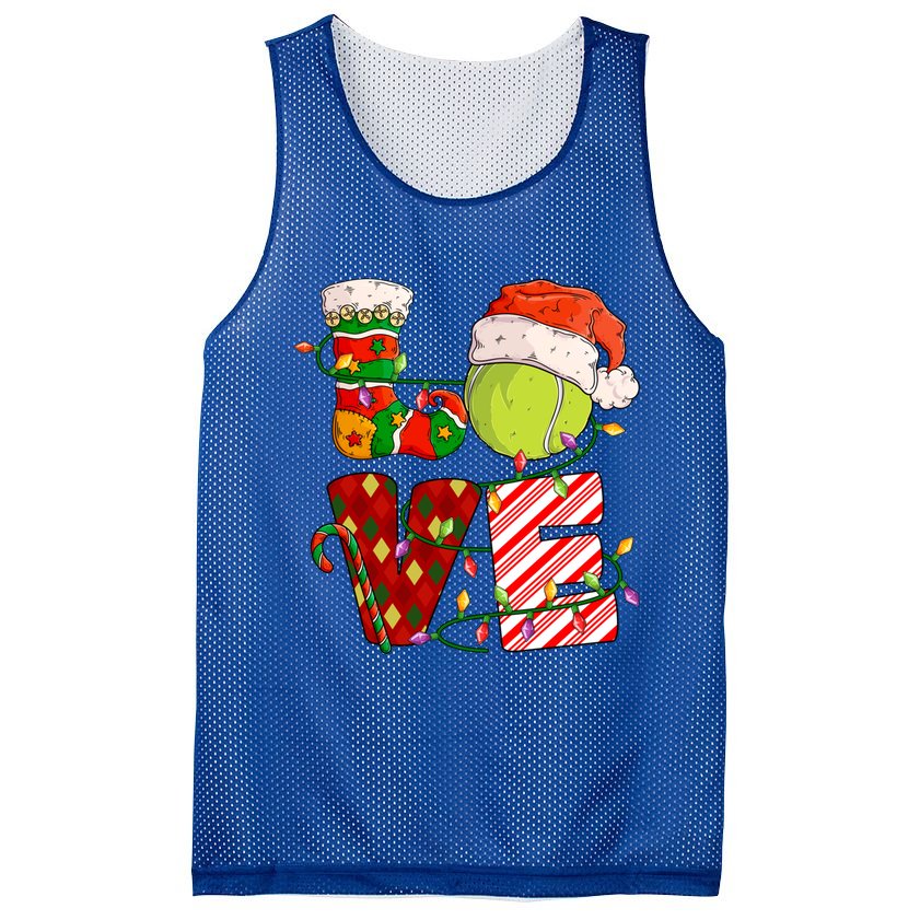 Love Tennis Christmas Tennis Player Xmas Party Gift Mesh Reversible Basketball Jersey Tank