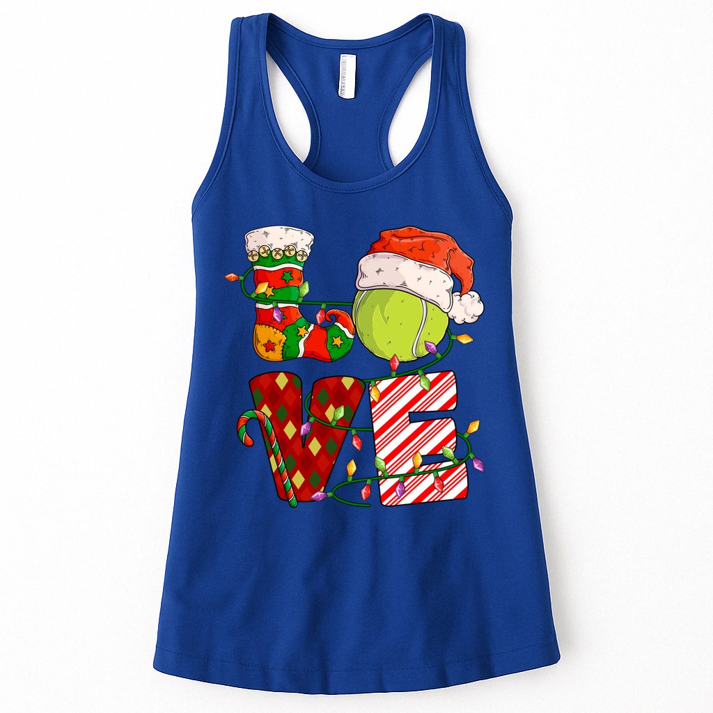 Love Tennis Christmas Tennis Player Xmas Party Gift Womens Tank Top