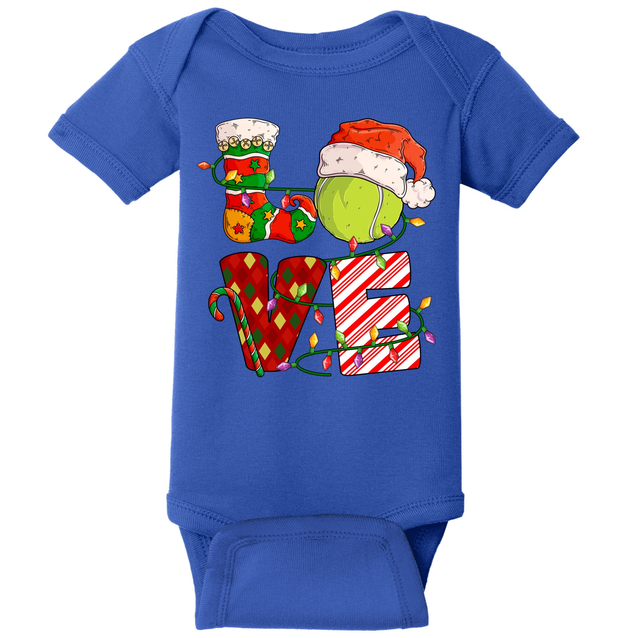 Love Tennis Christmas Tennis Player Xmas Party Gift Baby Bodysuit