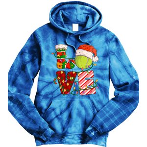 Love Tennis Christmas Tennis Player Xmas Party Gift Tie Dye Hoodie