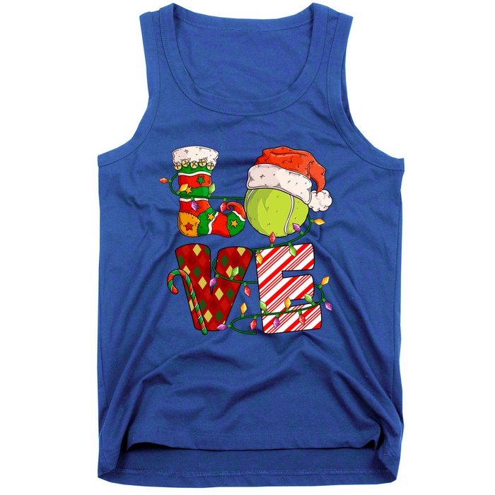 Love Tennis Christmas Tennis Player Xmas Party Gift Tank Top