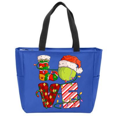 Love Tennis Christmas Tennis Player Xmas Party Gift Zip Tote Bag