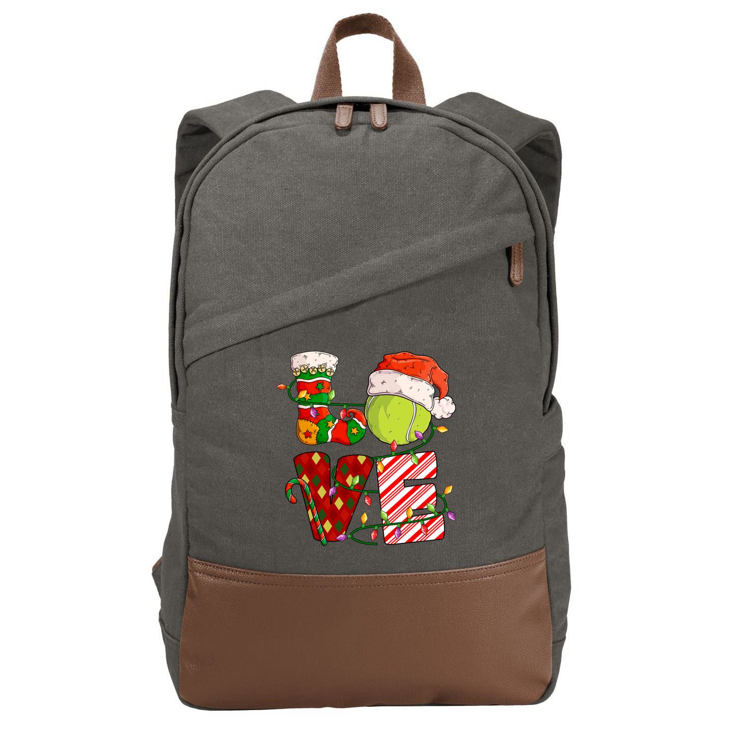 Love Tennis Christmas Tennis Player Xmas Party Gift Cotton Canvas Backpack