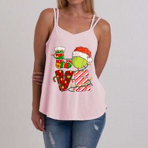 Love Tennis Christmas Tennis Player Xmas Party Gift Women's Strappy Tank