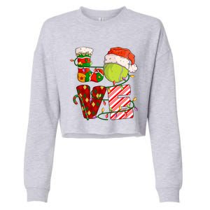 Love Tennis Christmas Tennis Player Xmas Party Gift Cropped Pullover Crew