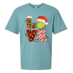 Love Tennis Christmas Tennis Player Xmas Party Gift Sueded Cloud Jersey T-Shirt