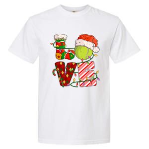 Love Tennis Christmas Tennis Player Xmas Party Gift Garment-Dyed Heavyweight T-Shirt