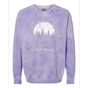 Lake Tahoe Californianevada Mountain Resort Moon Trees Colorblast Crewneck Sweatshirt