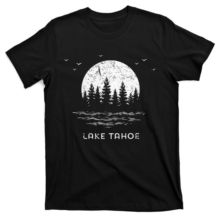 Lake Tahoe Californianevada Mountain Resort Moon Trees T-Shirt