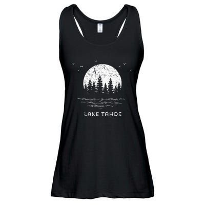 Lake Tahoe Californianevada Mountain Resort Moon Trees Ladies Essential Flowy Tank