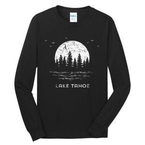 Lake Tahoe Californianevada Mountain Resort Moon Trees Tall Long Sleeve T-Shirt