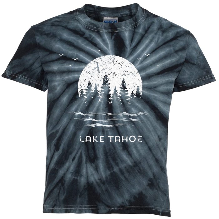 Lake Tahoe Californianevada Mountain Resort Moon Trees Kids Tie-Dye T-Shirt