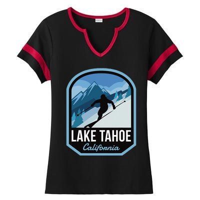 Lake Tahoe California Ski Mountain Ladies Halftime Notch Neck Tee