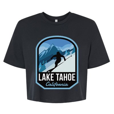 Lake Tahoe California Ski Mountain Bella+Canvas Jersey Crop Tee