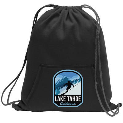 Lake Tahoe California Ski Mountain Sweatshirt Cinch Pack Bag