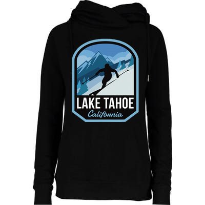 Lake Tahoe California Ski Mountain Womens Funnel Neck Pullover Hood