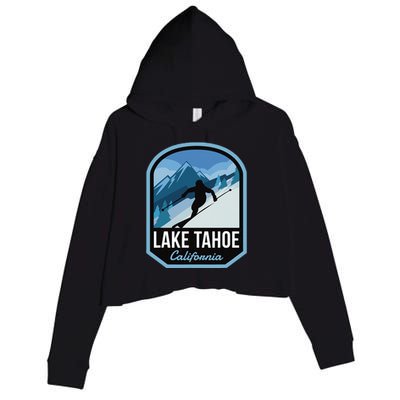 Lake Tahoe California Ski Mountain Crop Fleece Hoodie