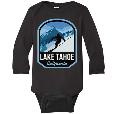 Lake Tahoe California Ski Mountain Baby Long Sleeve Bodysuit