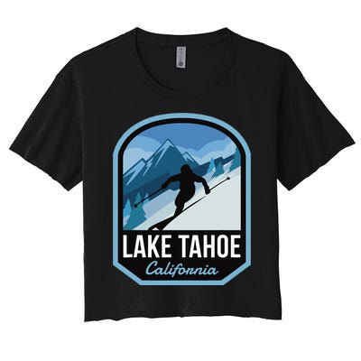 Lake Tahoe California Ski Mountain Women's Crop Top Tee