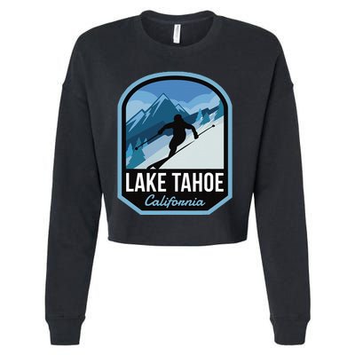 Lake Tahoe California Ski Mountain Cropped Pullover Crew