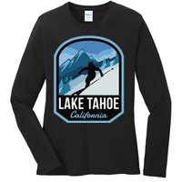 Lake Tahoe California Ski Mountain Ladies Long Sleeve Shirt