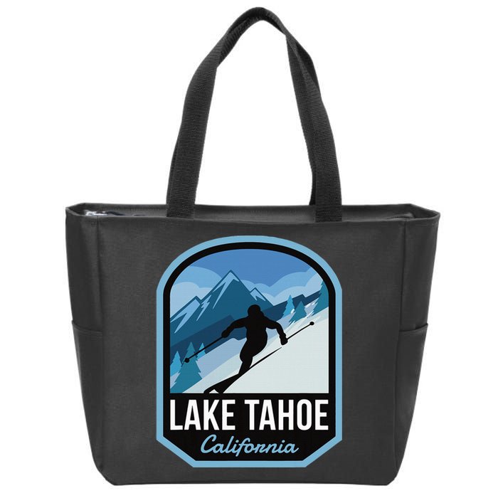 Lake Tahoe California Ski Mountain Zip Tote Bag