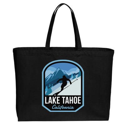 Lake Tahoe California Ski Mountain Cotton Canvas Jumbo Tote