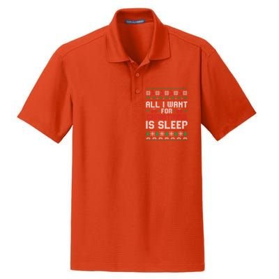 Lazy Tired Christmas I Want For Christmas Is Sleep Gift Dry Zone Grid Polo