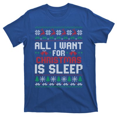 Lazy Tired Christmas I Want For Christmas Is Sleep Gift T-Shirt