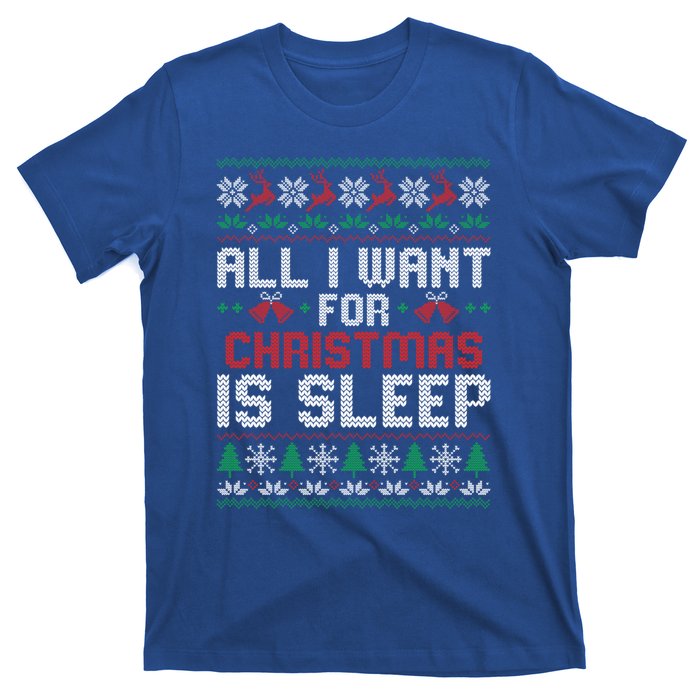 Lazy Tired Christmas I Want For Christmas Is Sleep Gift T-Shirt