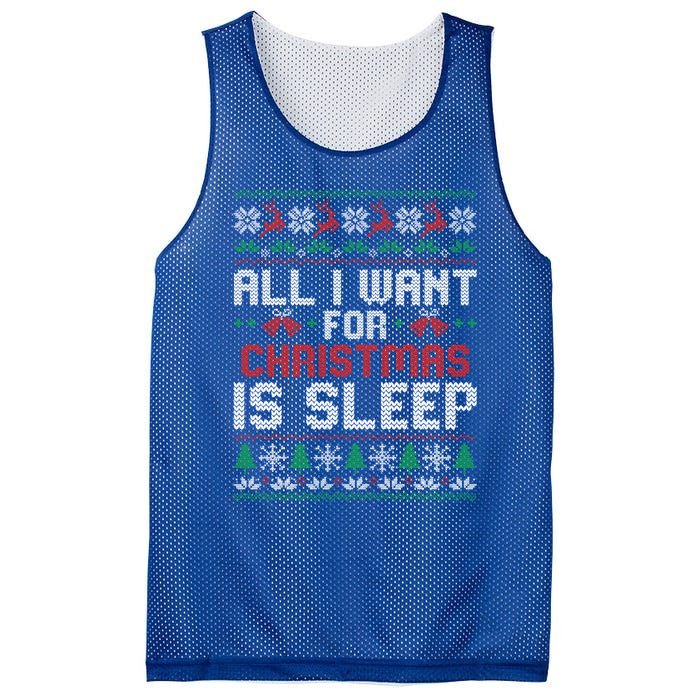 Lazy Tired Christmas I Want For Christmas Is Sleep Gift Mesh Reversible Basketball Jersey Tank