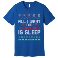 Lazy Tired Christmas I Want For Christmas Is Sleep Gift Premium T-Shirt