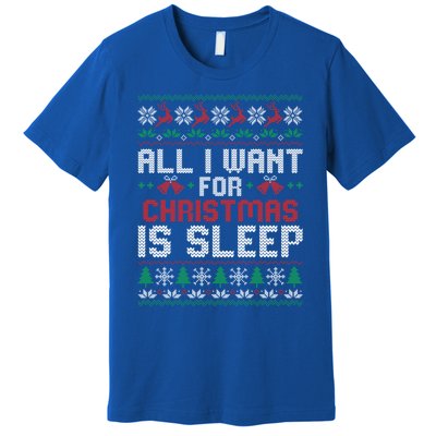 Lazy Tired Christmas I Want For Christmas Is Sleep Gift Premium T-Shirt