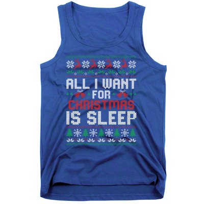 Lazy Tired Christmas I Want For Christmas Is Sleep Gift Tank Top