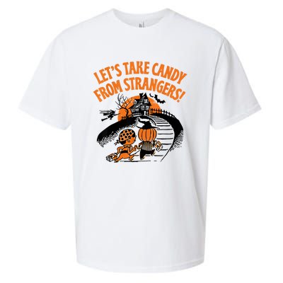 LetS Take Candy From Strangers Funny Halloween Sueded Cloud Jersey T-Shirt