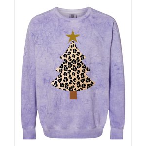 Leopard Tree Christmas Animal Lovers Xmas Colorblast Crewneck Sweatshirt