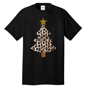 Leopard Tree Christmas Animal Lovers Xmas Tall T-Shirt