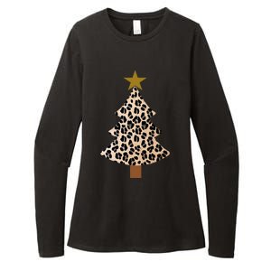 Leopard Tree Christmas Animal Lovers Xmas Womens CVC Long Sleeve Shirt