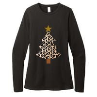 Leopard Tree Christmas Animal Lovers Xmas Womens CVC Long Sleeve Shirt