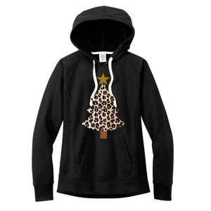 Leopard Tree Christmas Animal Lovers Xmas Women's Fleece Hoodie