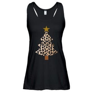 Leopard Tree Christmas Animal Lovers Xmas Ladies Essential Flowy Tank