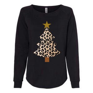 Leopard Tree Christmas Animal Lovers Xmas Womens California Wash Sweatshirt