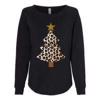 Leopard Tree Christmas Animal Lovers Xmas Womens California Wash Sweatshirt