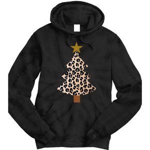 Leopard Tree Christmas Animal Lovers Xmas Tie Dye Hoodie