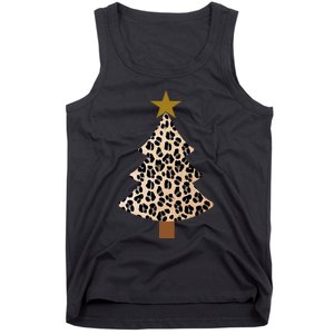 Leopard Tree Christmas Animal Lovers Xmas Tank Top