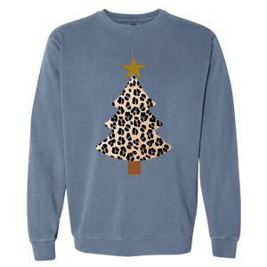 Leopard Tree Christmas Animal Lovers Xmas Garment-Dyed Sweatshirt